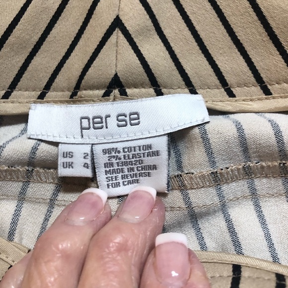 Per se pants size 2 Tan and black stripe very striking! - Picture 5 of 7